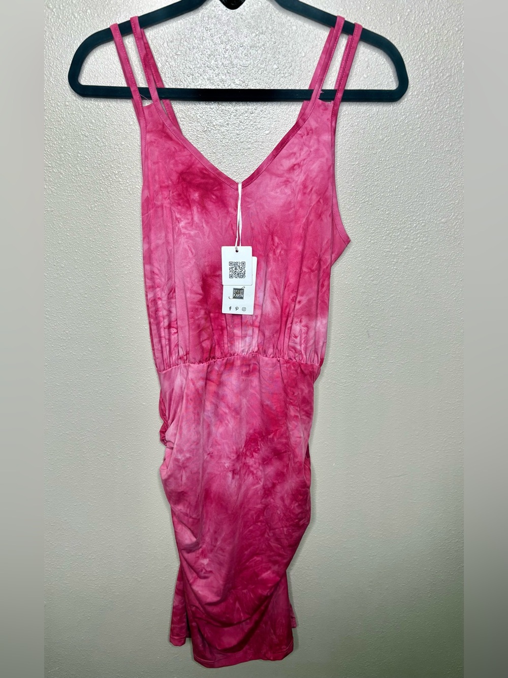 Grace Karin -Medium BNWT Dress Ruched Pink Tie-dye-Women’s-Midi-